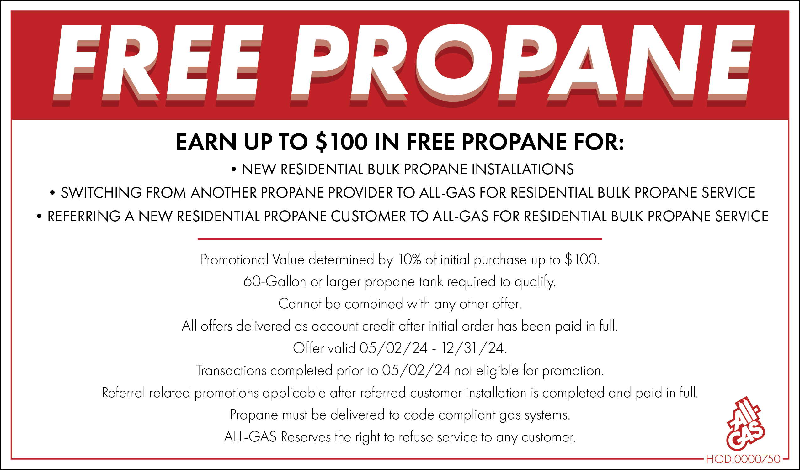 Terms And Conditions FREE PROPANE